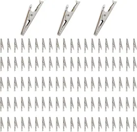 Abvsdu 313106794774 100 Pcs 35mm Metal Alligator Clips Silver Tone For Test Line And Laboratory Use