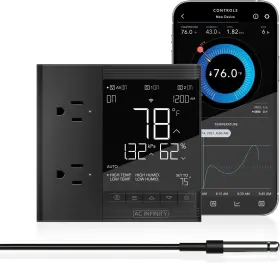 Ac Infinity 819137024458 Controller 75 Pro Wifi Outlet Independent Black