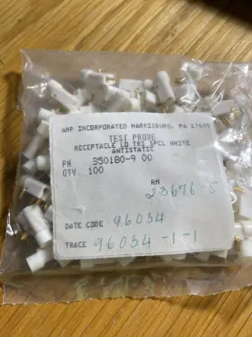 Amp 350180-0 P/n 350180-x Test Probe Receptacle In White Or Red Black Amp 350180-0 P/n 350180-x Test Probe Receptacle In White Or Red Black