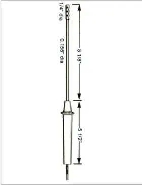 Barnant 604-2000 Air Or Gas Type J Thermocouple Probe