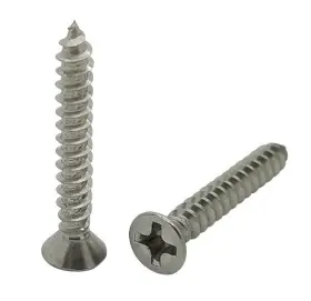 Bcp Fasteners Bcp27 100 Qty #10 X 1 Inch Flat Head 304 Stainless Phillips Wood Screws