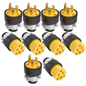 Black Duck Deals 502117962742 Heavy Duty Electrical Plug And Connector Set 15a 125v Grounded 3-prong Ma