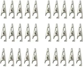 Bnafes 784237973947 27mm/1.06 Inch Alligator Clips Test Crocodile Clamps Silver Tone - 30 Pcs Bnafes 784237973947 27mm/1.06 Inch Alligator Clips Test Crocodile Clamps Silver Tone - 30 Pcs