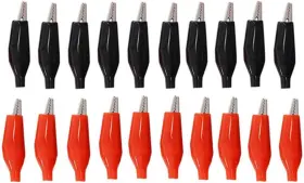 Bnafes Qm800670 20pcs Alligator Clips Black Red Soft Insulated Boots Covered Test Lead Clamp- Sm