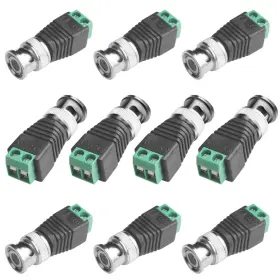 Bncuhf 797843823681 Bnc Male Balun Connector - 10 Pcs Coaxial Cat5 To For Cctv