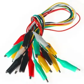 Branded Ac-10 10 Pcs.- 5 Colors Test Lead And Alligator Clip Set With 20.5 Inch Length Wires