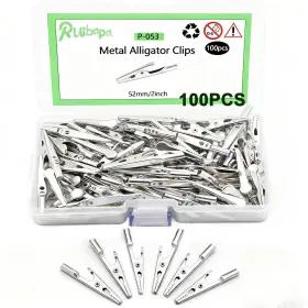 Branded P-053 Metal Alligator Clips 100pcs 52mm Electrical Soldering Testing Lab Diy Crafts Branded P-053 Metal Alligator Clips 100pcs 52mm Electrical Soldering Testing Lab Diy Crafts