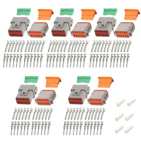 Cedolio 772467504079 146 Pcs Deutsch Dt Grey 12 Pin Connectors 5 Set Waterproof Electrical Wire C
