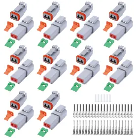 Cedolio Dt0210 86 Pcs Deutsch Dt Grey 2 Pin Connectors 10 Set Waterproof Electrical Wire Co