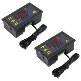 Coliao Coliao-w3230 2pcs Digital Temperature Controller W3230 Led Thermostat Black
