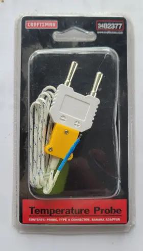 Craftsman 3482377 82377 Temperature Probe Type K Connector Banana Adaptor