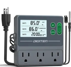 Digiten Tht1032 Temperature And Humidity Controller With Timer - 3 Outlet 2 Gray Digiten Tht1032 Temperature And Humidity Controller With Timer - 3 Outlet 2 Gray