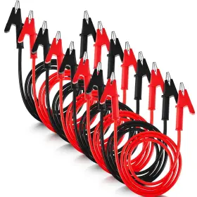 Dunzy Dunzy-mx-1206 8 Pcs 14 Gauge Jumper Wires Alligator Clips To Clip Electrical Test Wi