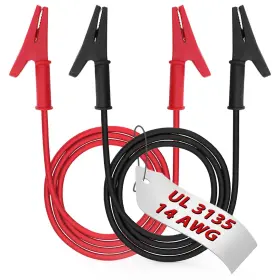 Edgelec L100/2pcs 14 Gauge 2pcs/3.3ft Alligator Clips Electrical With Wires Ul3135 Heavy Duty S Edgelec L100/2pcs 14 Gauge 2pcs/3.3ft Alligator Clips Electrical With Wires Ul3135 Heavy Duty S