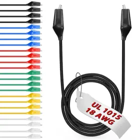 Edgelec L50/24pcs 24 Pcs 20 Inch 18awg Alligator Clips Electrical Test Leads Set 6 Colors Jumper