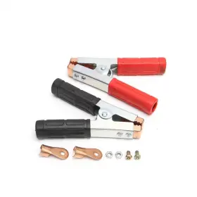 Ekieudl 313107543548 2-piece Heavy Duty 155mm Insulated Metal Spring Loaded Alligator Clips 600amp La