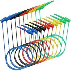 Ekieudl 445032972919 10-piece 5 Colors 20 Awg Silicone Flexible Electrical Test Lead Hook Clips Serie