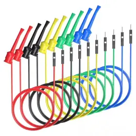 Ekieudl 744759973962 10-piece Flexible Silicone Copper Test Leads 27. 2cm Hook Clips To Breadboard Ma Ekieudl 744759973962 10-piece Flexible Silicone Copper Test Leads 27. 2cm Hook Clips To Breadboard Ma