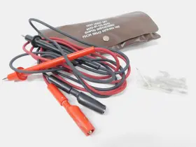 Elwyn 6625-01-121-0510 Test Lead Set Red Black With Clips Needles Pouch Vintage