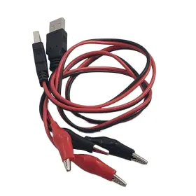 Fainwan 755524737450 Crocodile Clamps Test Wire 50cm/19.69inch Double Alligator Clips To Usb Male