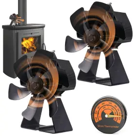 Flanagan 788033936755 2 Pcs Fireplace Fans 6 Blades Stove Fan 7in Log Black Flanagan 788033936755 2 Pcs Fireplace Fans 6 Blades Stove Fan 7in Log Black