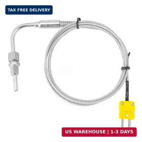 Flylin 2022120 Egt K Type Thermocouple Temperature Sensors With Exposed Tip And 1/8