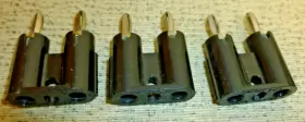 General Radio 274-mb Bakelite Banana Plugs Double Stackable / Lot Of 3/ 1960s General Radio 274-mb Bakelite Banana Plugs Double Stackable / Lot Of 3/ 1960s