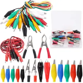 Glarks G-1030 72pcs 6 Type Metal Alligator Clips Electric Test Clamps With Double-ended Wir Glarks G-1030 72pcs 6 Type Metal Alligator Clips Electric Test Clamps With Double-ended Wir