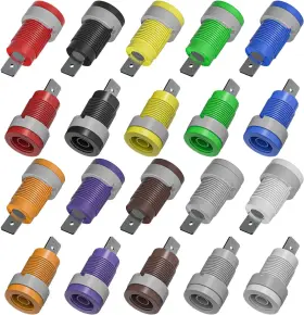 Goupchn 726084512696 20pcs 4mm Banana Female Jack Panel Mount Socket Binding Post Adapters Te