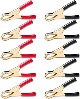 Goupchn 744110893922 10pcs Insulated Alligator Clips Black And Red Crocodile Clamps For Loaded
