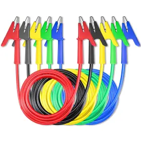 Goupchn P1024-5pcs-3m 5pcs Alligator Clips Electrical Test Leads Dual Ended Crocodile Wire Cable Wi Goupchn P1024-5pcs-3m 5pcs Alligator Clips Electrical Test Leads Dual Ended Crocodile Wire Cable Wi