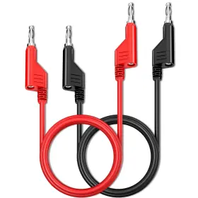 Goupchn P1036-2pcs-2m Stackable Banana To Plug Test Leads 2pcs Soft Electrical Cable Wire