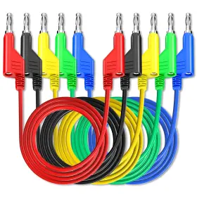 Goupchn P1036 5pcs Stackable Banana To Plug Test Leads Soft Electrical Cable Wi