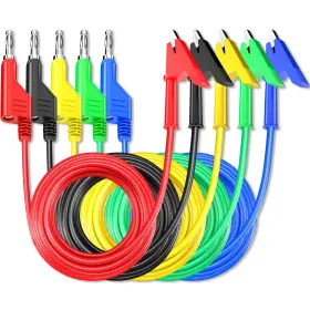 Goupchn P1037-3m 4mm Stackable Banana Plugs To Crocodile Alligator Clips Test Leads Flexible C Goupchn P1037-3m 4mm Stackable Banana Plugs To Crocodile Alligator Clips Test Leads Flexible C