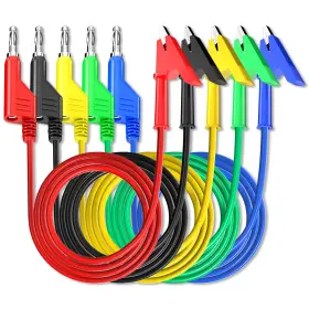 Goupchn P1037 5pcs Test Leads 4mm Stackable Banana Plug To Crocodile Alligator Clips Flexib Goupchn P1037 5pcs Test Leads 4mm Stackable Banana Plug To Crocodile Alligator Clips Flexib