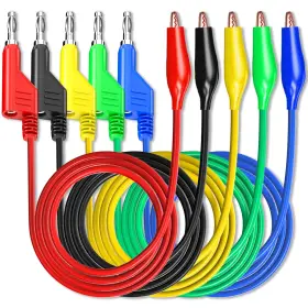 Goupchn P1044 Stackabe Banana Plug To Alligator Clips Test Leads 5 Colors Soft Flexible Electr