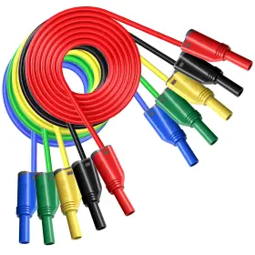 Goupchn P1050b 5pcs Banana Plug Silicone Test Leads 4mm Fully Insulated Safety Shrouded Stackab Goupchn P1050b 5pcs Banana Plug Silicone Test Leads 4mm Fully Insulated Safety Shrouded Stackab