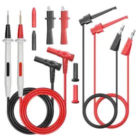 Goupchn P1506c Multimeter Test Leads Kit With Push On Alligator Clips Stackable Banana Plug