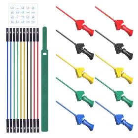 Goupchn P1512d 10pcs Smd Ic Test Hook Clips Silicone Jumper Wires Leads Kit For Logic A Goupchn P1512d 10pcs Smd Ic Test Hook Clips Silicone Jumper Wires Leads Kit For Logic A