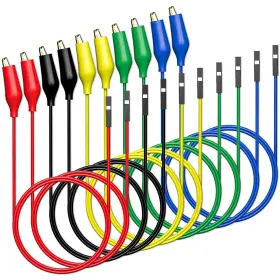 Goupchn P1531 Alligator Clips To Breadboard Female Jumper Wires Soft Flexible Silicone Test Le