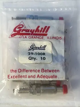 Grayhill 29-100r Nos Red Push Binding Posts 10 Pack Panel Mount Test Terminal