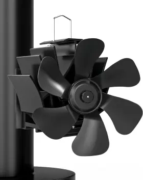 Hidalife Hl250l Wood Stove Fan Magnetically Flue Pipe Mounted Heat Medium Black