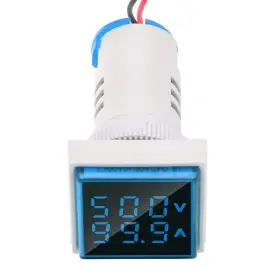 Hyuduo Yxick23mr7-03 Led Display Voltmeter Voltage Tester Current Detector Square 22mm Dual Displ