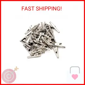 Iexcell Aclp141001 100 Pcs 1.4 Steel Alligator Clip Crocodile Clamps Silver Tone Nickel Plated Iexcell Aclp141001 100 Pcs 1.4 Steel Alligator Clip Crocodile Clamps Silver Tone Nickel Plated