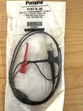 Itt Pomona Electronics 5187-k-36 Bnc M To Minigrabber Cable Itt Pomona Electronics 5187-k-36 Bnc M To Minigrabber Cable