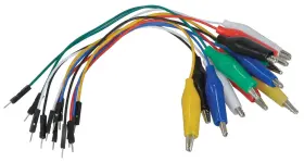 Jameco Benchpro At-cm02 Alligator Clip To Male Jumper Wire Test Leads 12 Jameco Benchpro At-cm02 Alligator Clip To Male Jumper Wire Test Leads 12