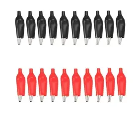 Junfamilee 792483726590 20pcs Medium Alligator Clips Black Red Soft Insulated Boots Covered Test Lead Junfamilee 792483726590 20pcs Medium Alligator Clips Black Red Soft Insulated Boots Covered Test Lead