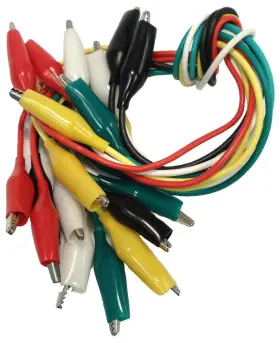 Kalibur Kwd0610 10 Wire Alligator Clip Test Lead Set 19 Inch Multi Color Jumper