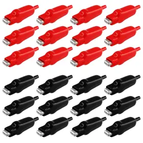 Kyuionty Kyu23013007 24 Pcs Insulated Alligator Clips 20a Electrical Test Clamp Black And
