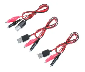 Lheng 313051185108 3pcs Alligator Clip To Usb Male Test Wire Adapter Red Black Lheng 313051185108 3pcs Alligator Clip To Usb Male Test Wire Adapter Red Black